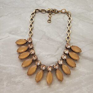 ✨ J.Crew Pink Taupe Jumbo Giant Rhinestones Crystalst Statement Necklace ✨